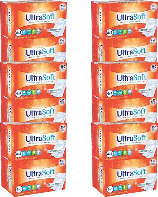 4 in 1 Household Premium Fabric Softener Fresh Scent, 250 Single Laundry Dryer by Unknown