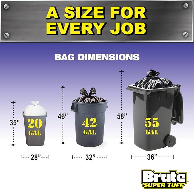 Heavy Duty Contractor Bags, Extra Large Trash Bags, Twist Tie Closure, 42 Gallon - Image 5
