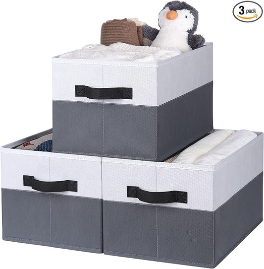 WUIKE Storage Baskets for Shelves, Fabric Closet Storage Bins by WUIKE