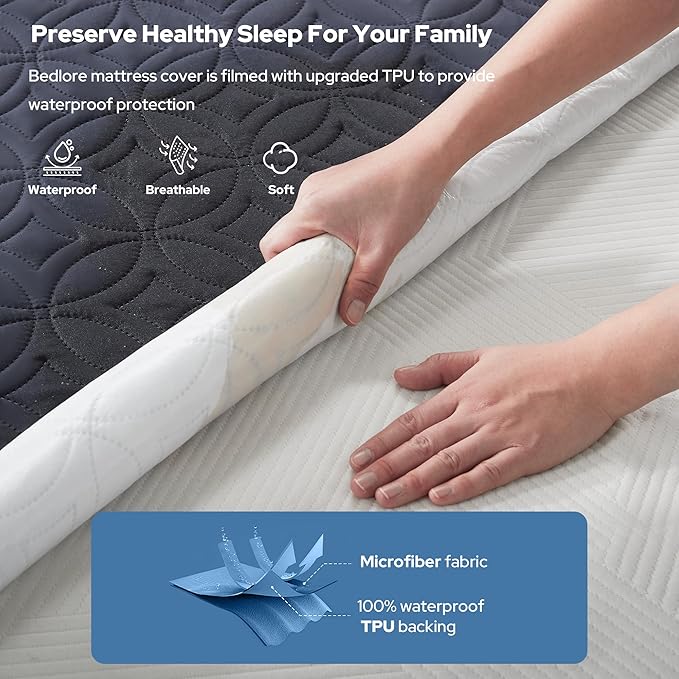 BEDLORE Waterproof Mattress Protector, Queen Size Mattress Pad - Image 2