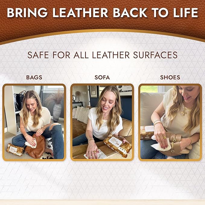 Air Jungles 3in1 Leather Wipes 140 Count, Extra Large 8" x 10" Size, Clean - Image 4