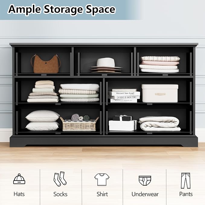 7 Drawer Dresser for Bedroom, Rustic Farmhouse Dresser - Image 4