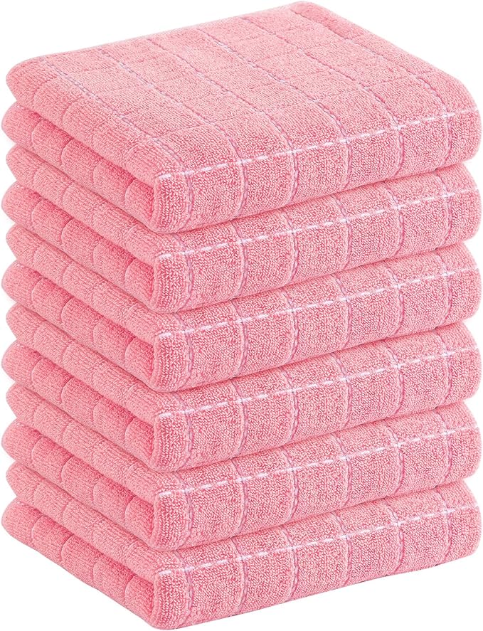 Homaxy 100% Cotton Terry Kitchen Towels, Checkered Designed, Soft and Super by Homaxy