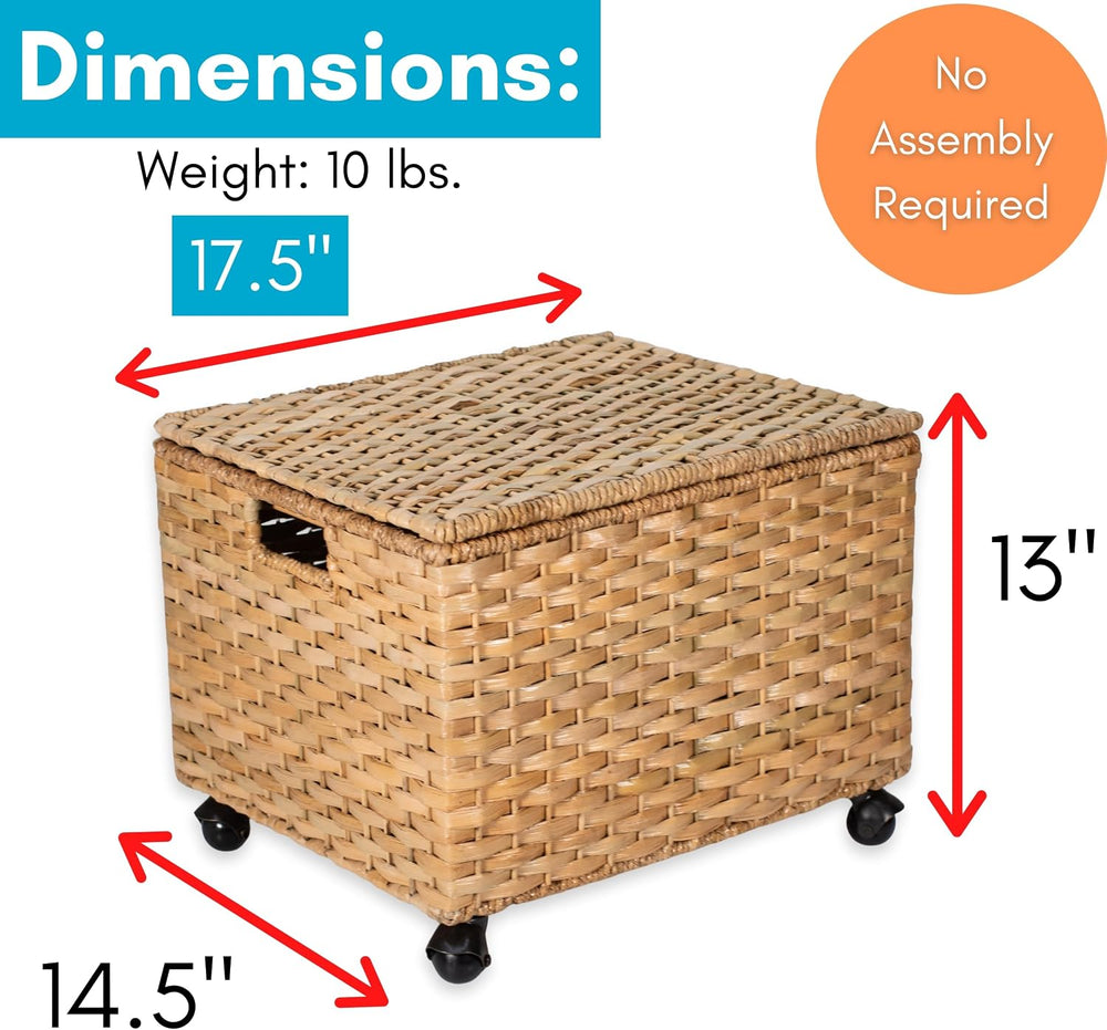 BIRDROCK HOME Seagrass Rolling File Cabinet | Office Storage | Home | Natural