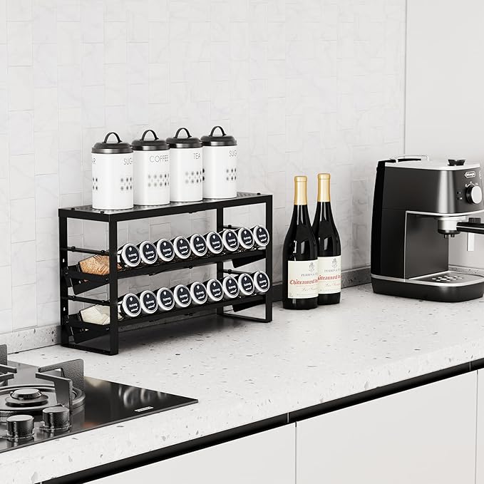 Expandable, Adjustable Spice Rack kitchen Organizer, Metal Pantry Storage - Image 2