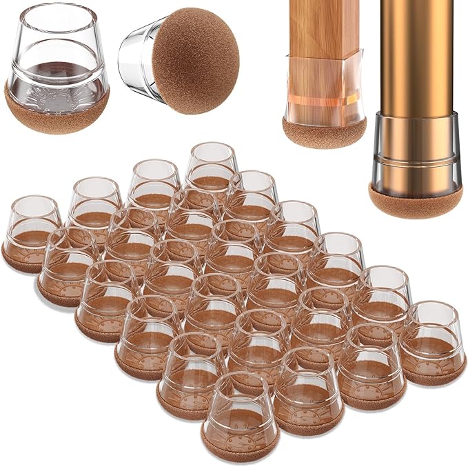Chair Leg Floor Protectors Small 24Pcs, Silicone Chair Leg Protectors by YTEACIUL