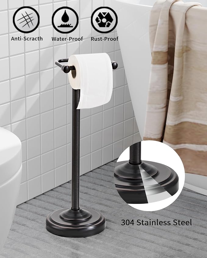 Toilet Paper Holder Stand, Oil Rubbed Bronze Toilet Paper Holder Free Standing - Image 3
