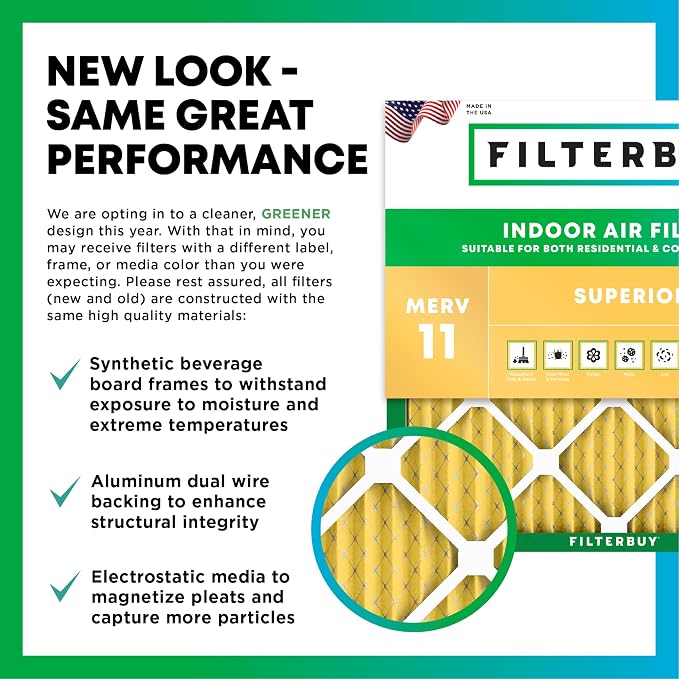 Filterbuy 18x20x2 Air Filter MERV 11 Allergen Defense Replacement, - Image 3