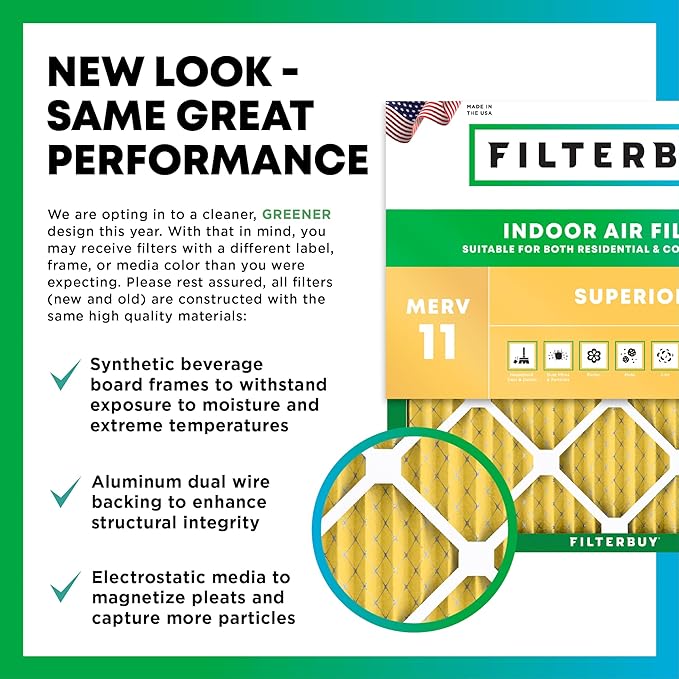 Filterbuy 14x16x1 Air Filter MERV 11 Allergen Defense Replacement, - Image 3