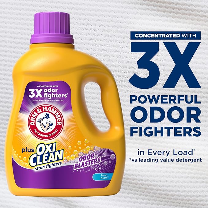 ARM & HAMMER Plus OxiClean Odor Blasters Fresh Burst, 77 Loads Liquid Laundry - Image 5