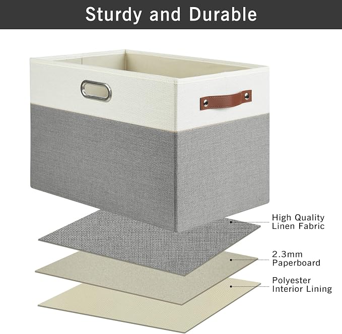 Large Collapsible Fabric Storage Bins - Image 6