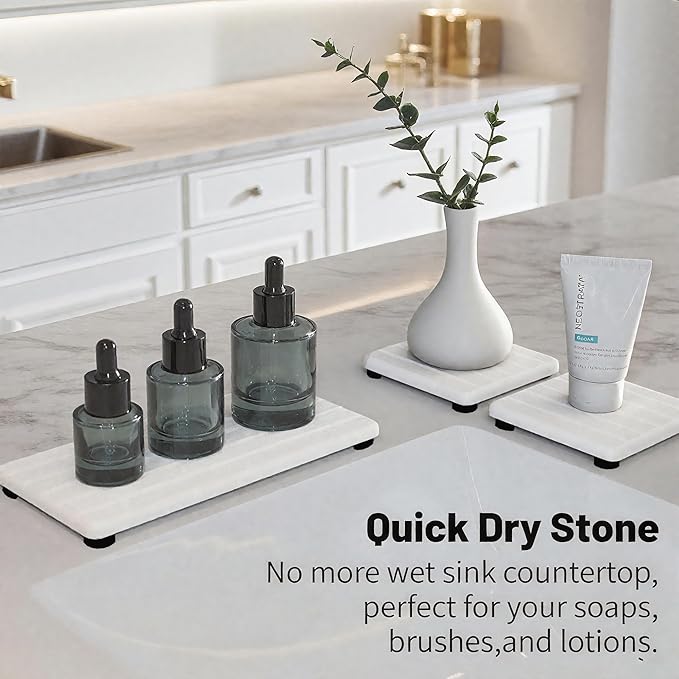3PCS Stone Drying Tray, Stones Soap Trays, Water Absorbing Stone Tray - Image 6