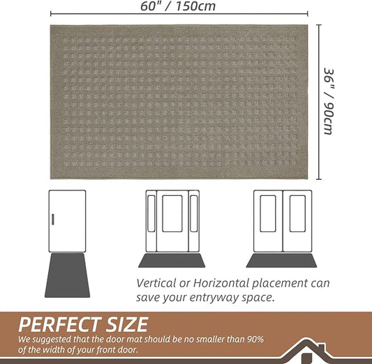 BEQHAUSE Waffle Door Mats Indoor 36"x60", Dog Mat - Image 2