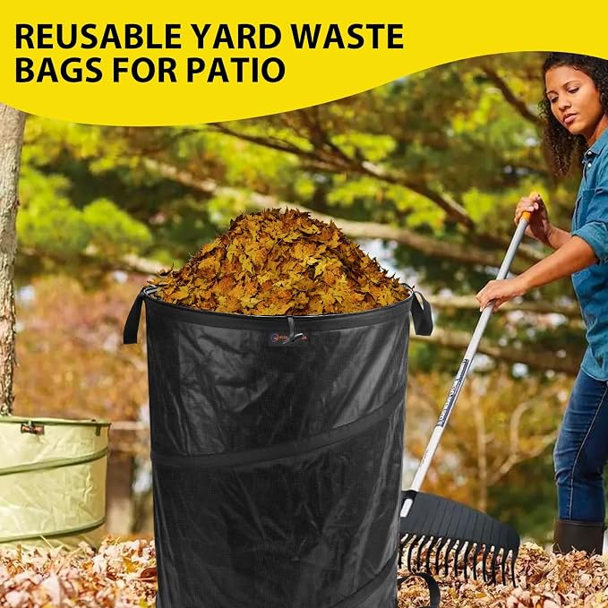 YUDI & GARDEN 45 Gallon Collapsible Garden Bag｜Collapsible Trash Can｜Camping - Image 4