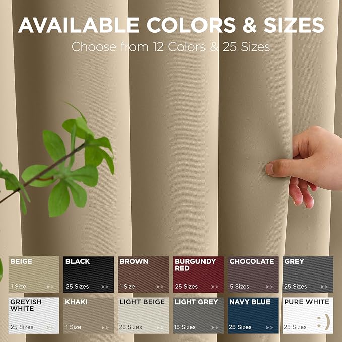 Joydeco Blackout Patio Sliding Door Curtains 90 Inches Long, Grommet Privacy - Image 7