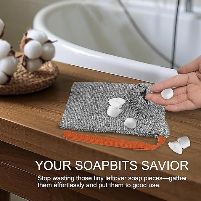 4 Pack Soap Bag Different Roughness Deep and Gentle, Bar Soap Pouch Saver Pocket - Image 4