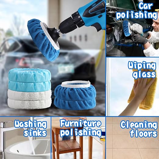 40 Piece Car Polisher Pad Set, Mix Pack of 24 Microfiber, 8 Non Woven, 8 Woolen - Image 7