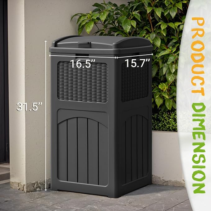 YESHOMY 2 Pack Outdoor Trash Can - Image 7