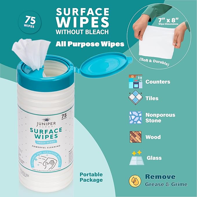 6 Pack Surface Cleaning Wipes Bleach Free, All-Purpose Cleaner - Image 6