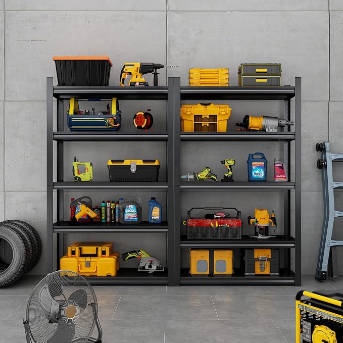 78" H Garage Shelving, Metal Storage Shelves, 3000LBS Heavy Duty Shelving - Image 6