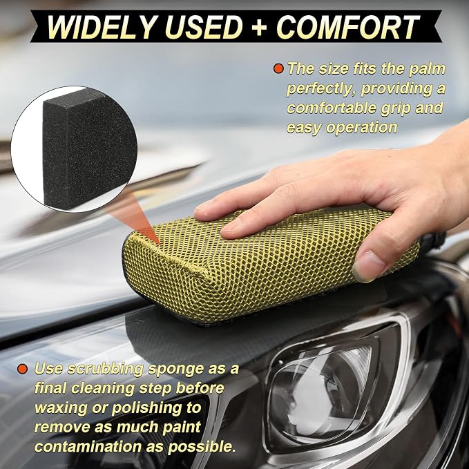 Car Wash Sponge, Dual Sided Car Clay Scrubber - Image 7