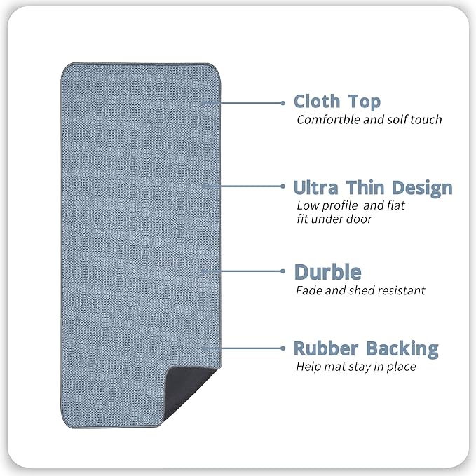 Bath Mat, Ultra Thin Bathroom Runner Rugs, Large Bath Mats - Image 2