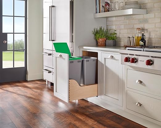 Rev-A-Shelf Pullout Trash Cans for Kitchen Cabinet, Dual 50 Qt Bins - Image 6