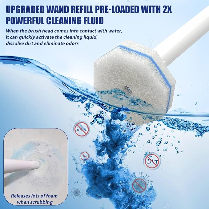 100 Count Disposable Toilet Bowl Wand Refills Prefilled - Image 3