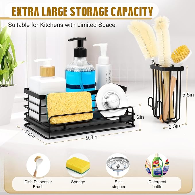 Sponge Holder for Kitchen Sink – Rustproof Sink Caddy & Kitchen Organizer - Image 5