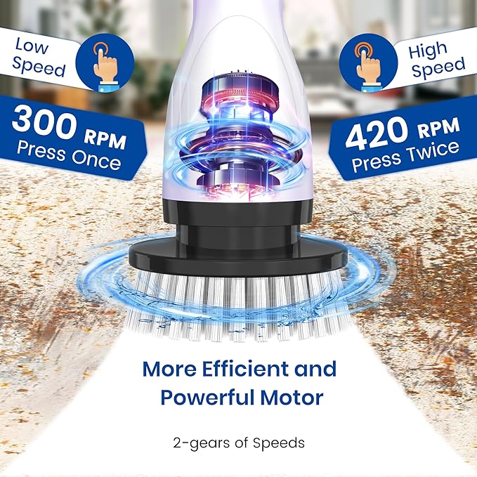 Electric Spin Scrubber, Full-Body IPX7 Waterproof Cordless Shower Scrubber - Image 2