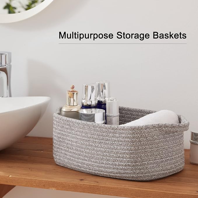 OIAHOMY Cotton Rope Baskets, Woven Baskets - Image 7