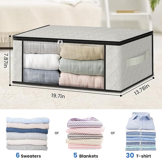 HomeHacks Storage 8-Pack Clothes Organizer Storage Bags Foldable Storage Box - Image 2