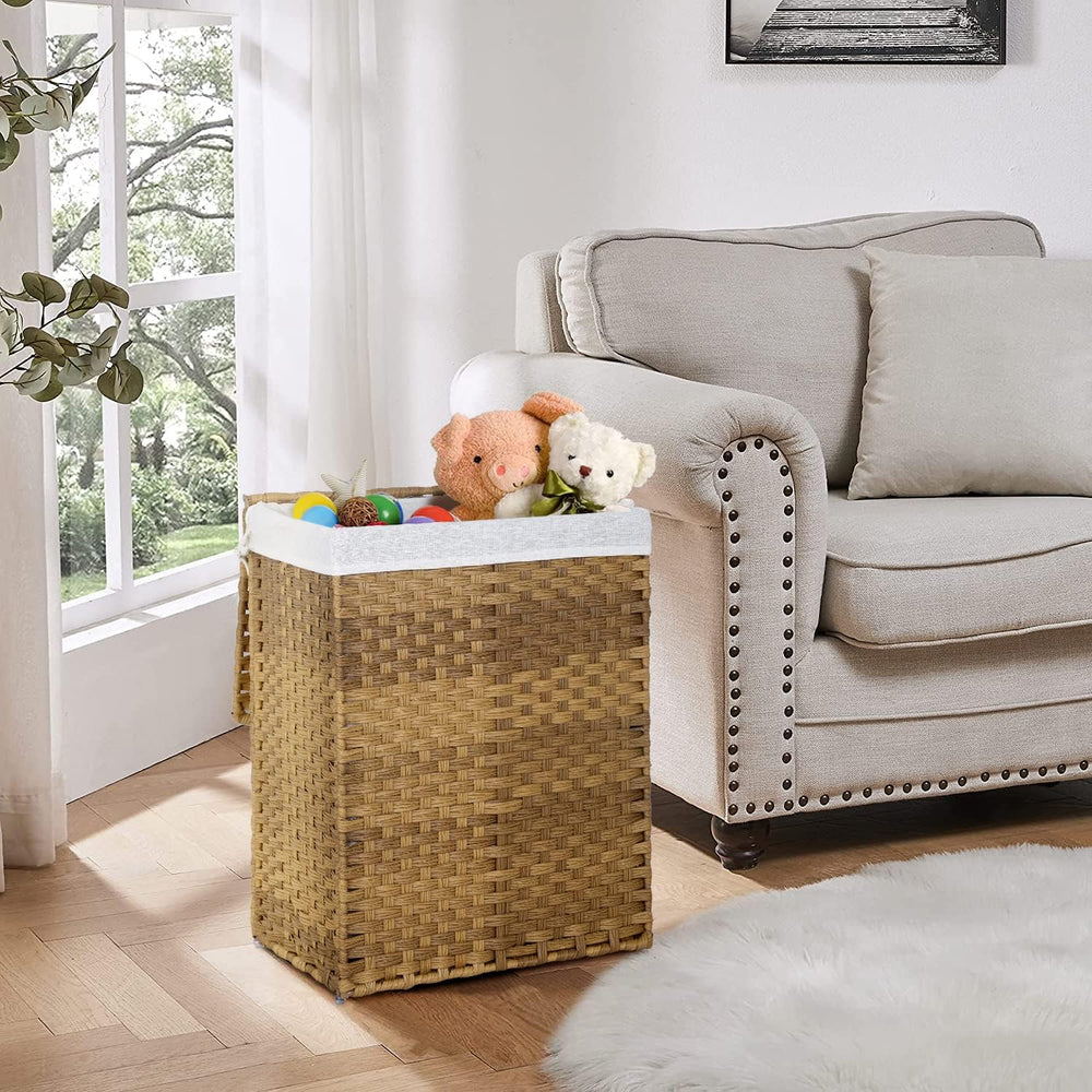Paylesshere Laundry Basket Handwoven Laundry Hamper 90L/110L Foldable Rattan ...