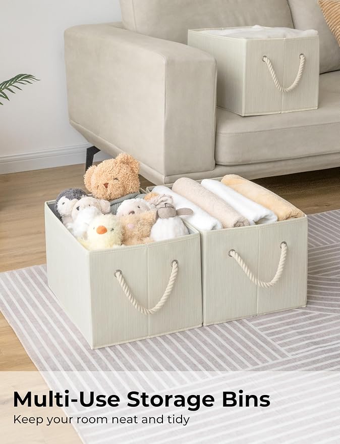 StorageWorks Storage Baskets for Shelves, Foldable Fabric Closet Storage Bins - Image 5