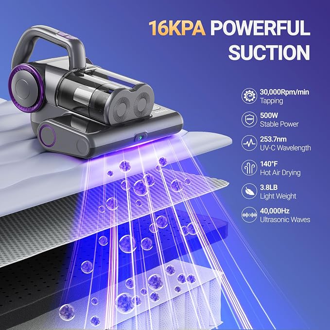 FEPPO Mattress Vacuum Cleaner, 16Kpa Bed Vacuum Cleaner - Image 2