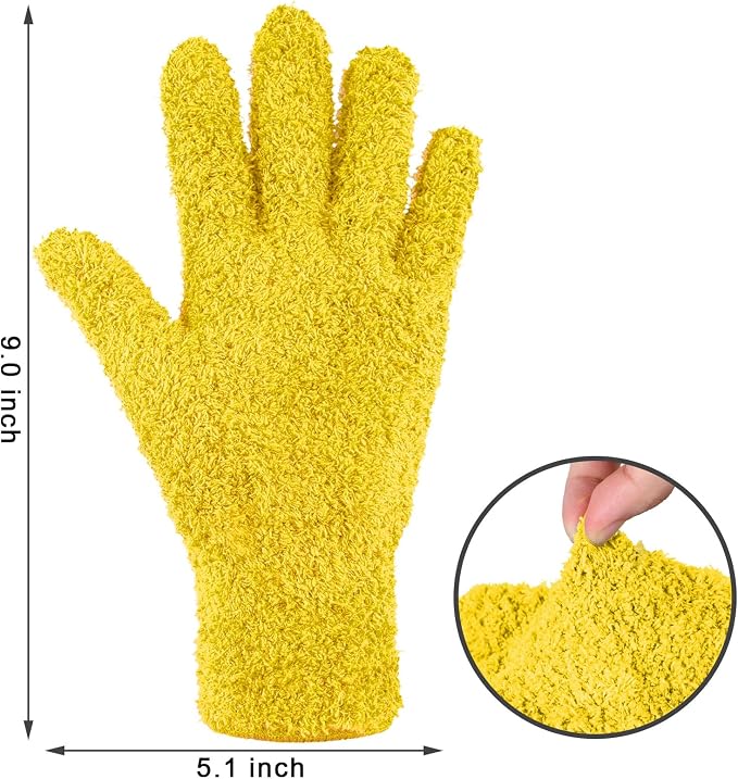 Bencailor 6 Pairs Microfiber Dusting Gloves, Dusting Cleaning Gloves Microfiber - Image 3