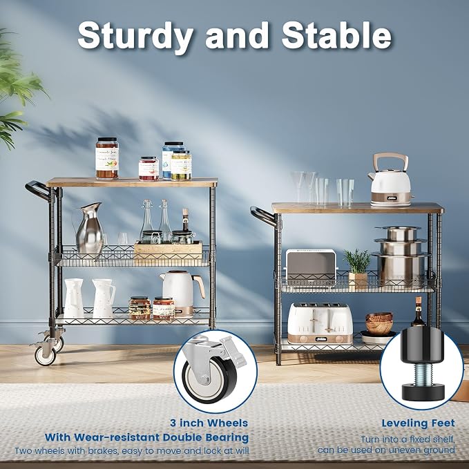 Leteuke Rolling Kitchen Carts - Image 7