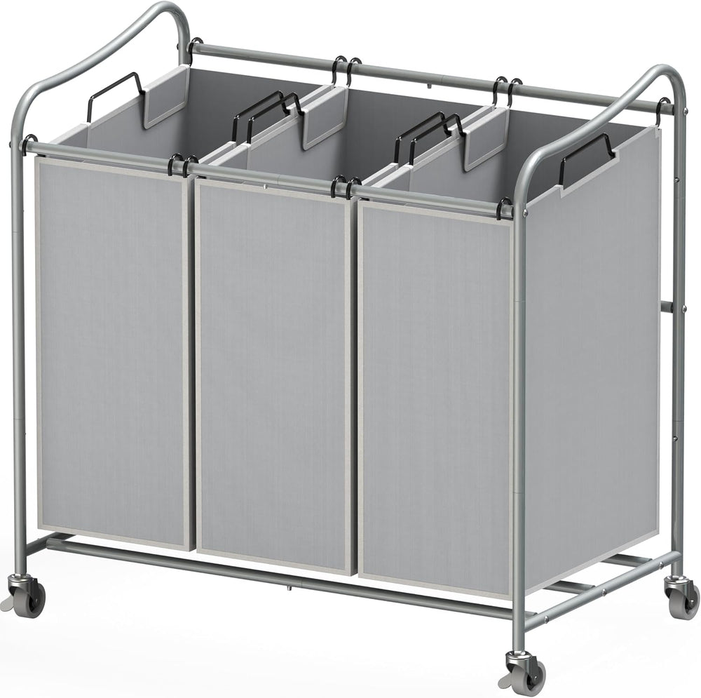 Simple Houseware Heavy-Duty 3-Bag Laundry Sorter Cart