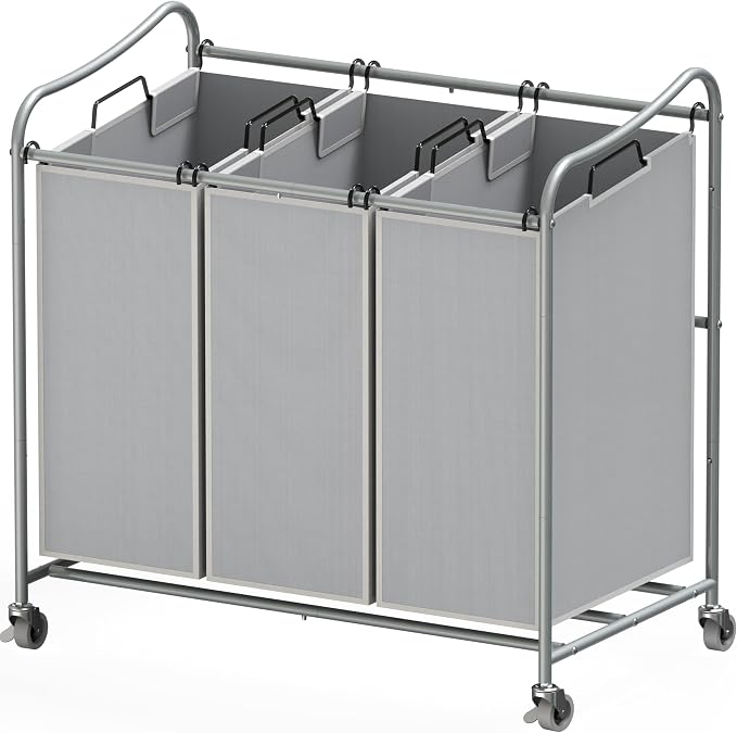 Simple Houseware Heavy-Duty 3-Bag Laundry Sorter Cart by SimpleHouseware