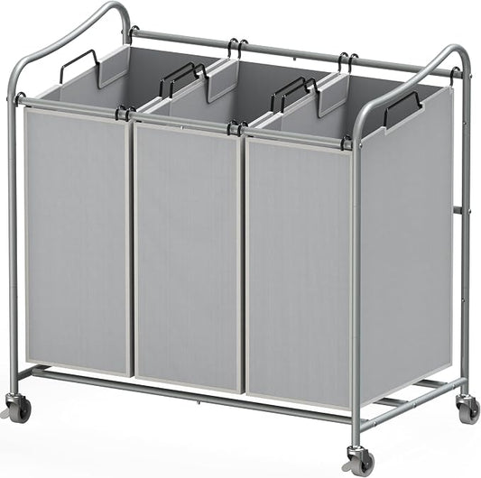Simple Houseware Heavy-Duty 3-Bag Laundry Sorter Cart by SimpleHouseware