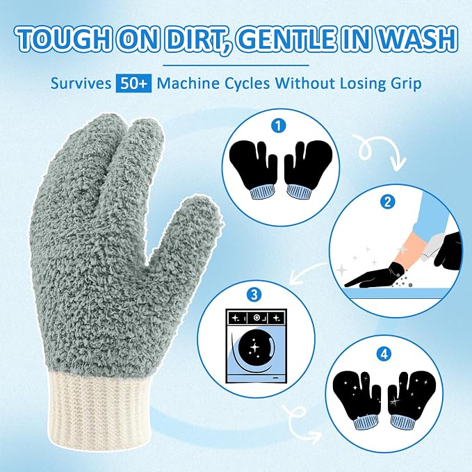 MIG4U Microfiber Dusting Gloves House Cleaning Glove - Image 3
