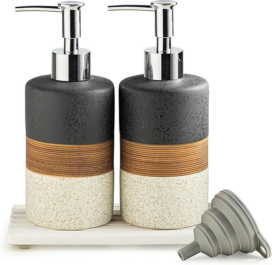 Ceramic Dish Soap Dispensers Set, Shower Soap Dispenser by Cormomu