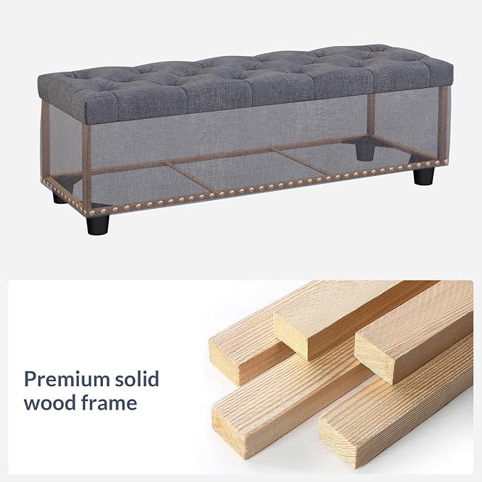 BELLEZE 47" Storage Ottoman, Storage Bench - Image 3