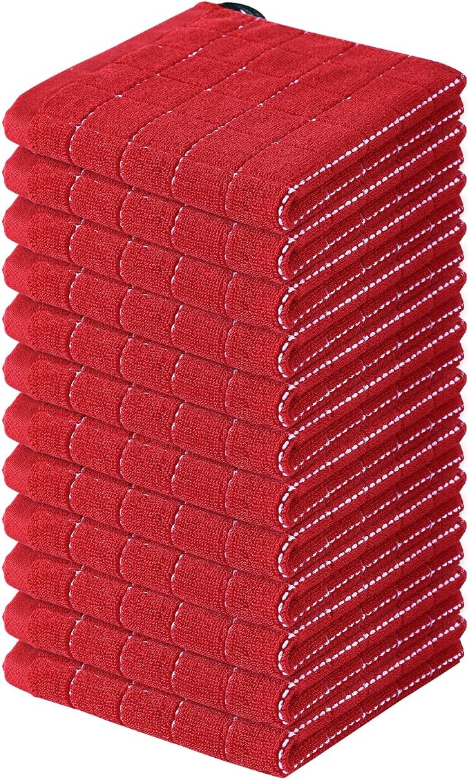 Homaxy 100% Cotton Terry Kitchen Dish Cloths, Ultra Soft and Absorbent Dish by Homaxy