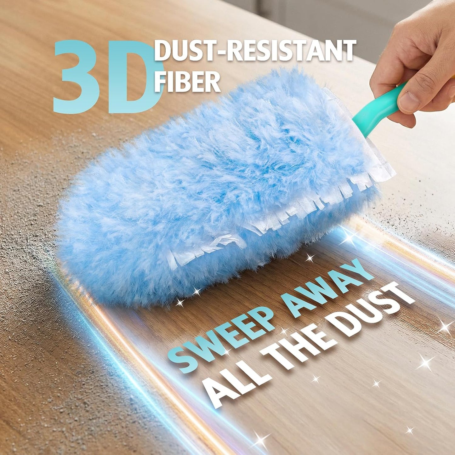 Duster Refill for Swiffer Duster, 30 Count Heavy Duty 2 Side 360° Duster Refills with 1 Handle, 4X Microfibers, Disposable Multi Surface Dusters for Cleaning