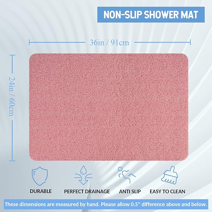 Non-Slip Bathtub Mat, Anti Slip Shower Mat, Fast Drying Bathtub Mats, Foot - Image 2