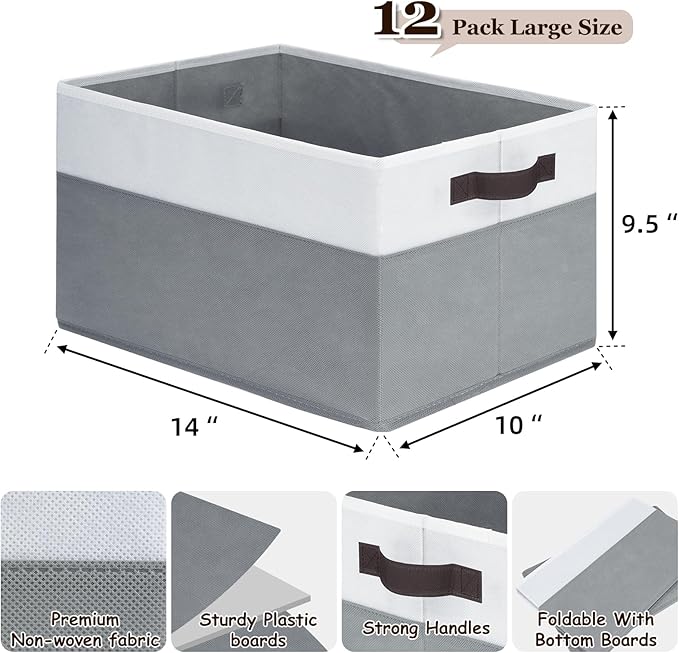 Criusia 12 Pack Large Storage Baskets - Image 2