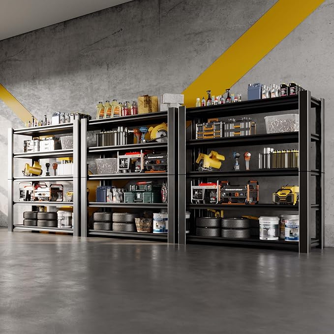 47.8" W Heavy Duty Garage Shelving 3000LBS Storage Shelves, Adjustable 5-Tier by WOZBUD