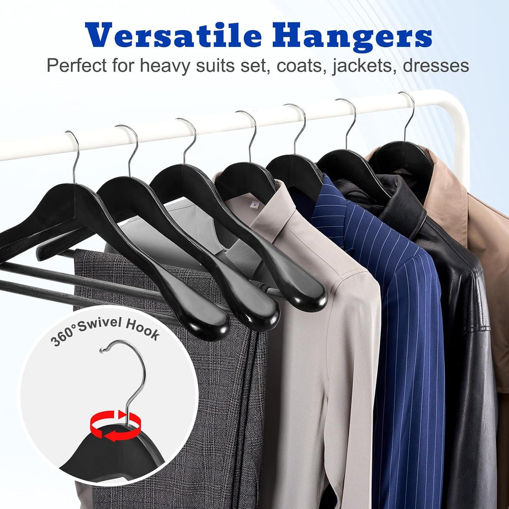 HOUSE DAY High-Grade Suit Hangers, Wide Shoulder Wooden Hangers with Non Slip...