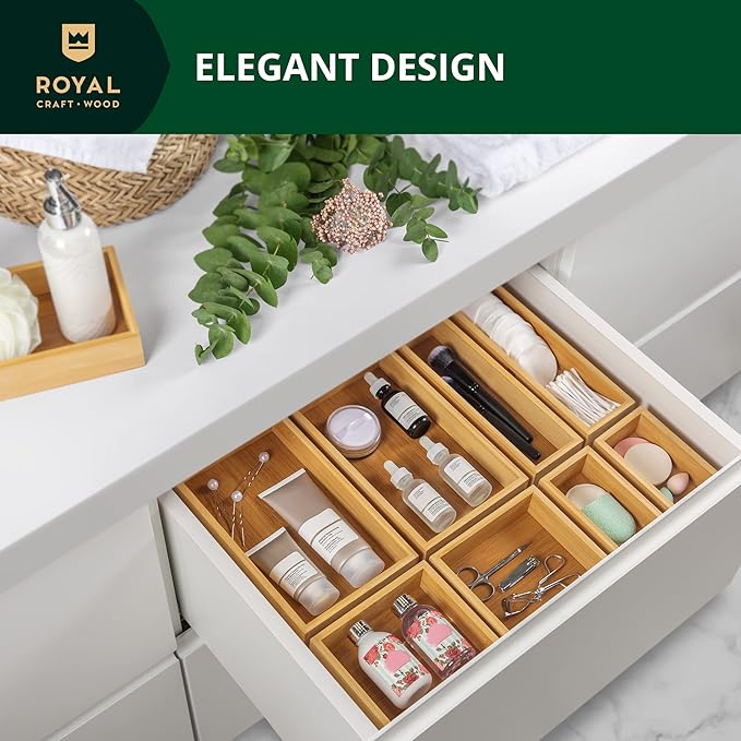 ROYAL CRAFT WOOD Bamboo Jewelry Organizer Box & Chests Set - Image 6